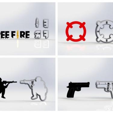 Imagem de Cortador Kit Free Fire 4 Modelos Tamanho 5 Cm