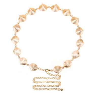 Imagem de Linkidea Cinto de corrente plus size para mulheres, cintura extra grande de metal dourado, corrente grossa ajustável de 128 cm para vestidos, festas, roupas casuais, moda, Dourado, XG