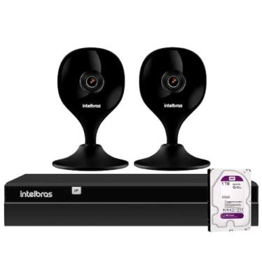 Imagem de Kit 2 Câmeras iMx C Black Intelbras com Aúdio e Inteligência Artificial + Gravador Digital de Vídeo Intelbras NVR NVD 1404 4 Canais + HD 1TB