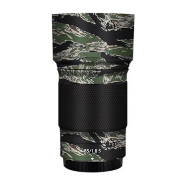 Imagem de Adesivo protetor de câmera de película de vinil para Nikon Z 85 mm F1.8S protetor acessórios de fotografia (camuflagem listrada de ígre)