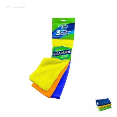 Imagem de Panos De Microfibra Multiuso 3 Peça 60x90 Cm Flanela Limpeza Automotiv