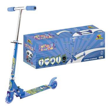 Imagem de Patinete Alumínio Infantil 2 Rodas Com Led Luz Menino Azul. - Art Brin