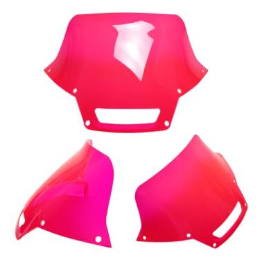 Imagem de POWER JAMES Carenagem Externa Rosa Vermelho Pmma 7.0" Para Para-Brisa Compatível Com Harley Low Rider St Ei Diabo Fxrst Fxlrst 2022-2024