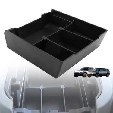 Imagem de RULLINE Organizador de apoio de braço para Rivian R1T e R1S (preto), caixa de armazenamento da bandeja do console central com cabos condutores, compatível com Rivian Gen1 2021-2024 e Gen2 2025+,