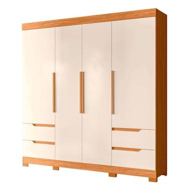 Imagem de Guarda Roupa Vivacce Casal 4 Portas Albatroz Carvalho Grife/off White