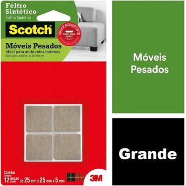 Imagem de Feltro Moveis Pesados Quadrado Marrom Grande 12 UND - 3M