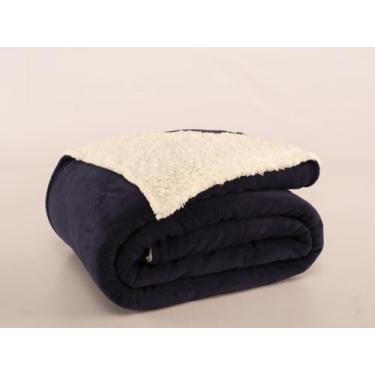 Imagem de Cobertor canada soft com manta sherpa casal queen 1pc - morada dos enx