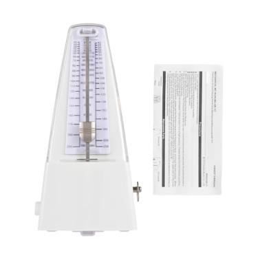 Imagem de Metrônomo Mecânico Portátil Ajustável Beat Velocidade Alto Som Accurate Beat Elegante Durável para Piano Guitarra Tambor Guzheng Várias cores Preto Branco 9,5x11,5x20cm (Branco)