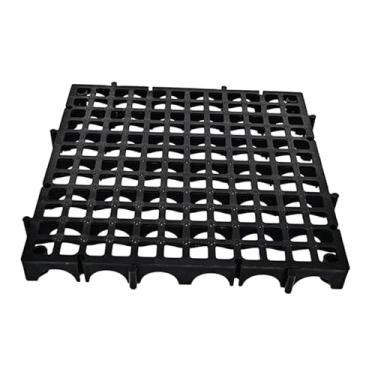 Imagem de JicSuXi Grade de piso de ladrilho intertravado 40x40x4 cm antiderrapante de alta resistência para lavagem de carros, grade para pátio, chuveiro e, Preto