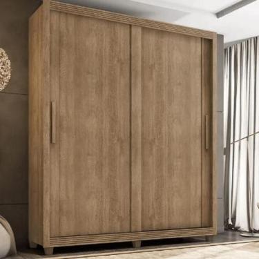 Imagem de Guarda Roupa Zurique com espelho 2 Portas de Correr - Lanza, Noce bron