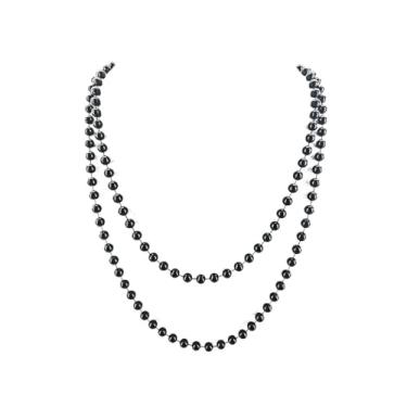 Imagem de Kicomvi Colar longo de contas neon dos anos 70 e 80 com contas de acrílico de cor brilhante para mulheres, acessórios de vestido, Plástico, Sem pedras