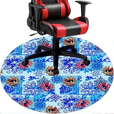 Imagem de Tapete de cadeira de escritório com flores, textura de flor, tapete de cadeira de mesa para piso de madeira de escritório doméstico, protetor de piso de pilha baixa multiuso, redondo, 99 cm