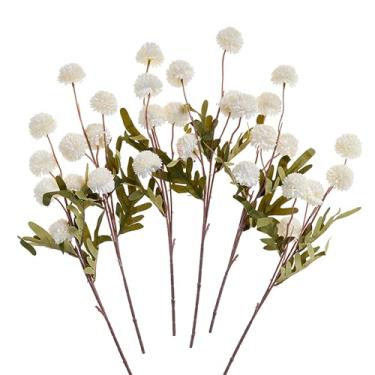 Imagem de SITUMEIZI Flores de crisântemo artificiais brancas para mães falsas de seda com haste longa, 6 peças, mini arranjos de flores kiku artificiais para decoração de festa em casa e casamento