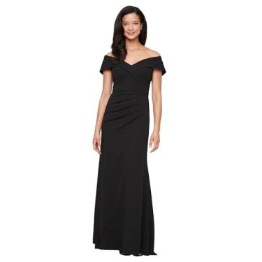 Imagem de Alex Evenings Vestido feminino longo tomara que caia, Crepe preto, 42