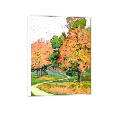 Imagem de MUHJDYC Jane Peterson Canvas Wall Art - Pintura famosa pôster reprodução - quadro branco para decoração de sala de estar (paisagem com árvores) 20x25cm-8x10in