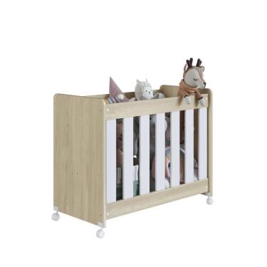 Imagem de Mini Berço 4 em 1 Multifuncional Linha Evolutivo Carvalho Araguaia/Branco - Completa Móveis