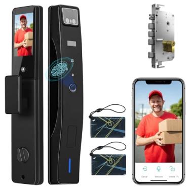 Imagem de Zenkon Fechadura Eletronica com Reconhecimento Facial 3D, Fechadura Digital com Camera e Wi-Fi Integrado, Fechadura Inteligente com Fechadura Biometrica, com Cilindro de Fechadura