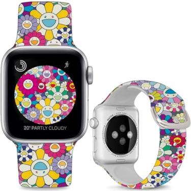 Imagem de Sjiangqiao Pulseiras de silicone macio compatíveis com Apple Watch de 38 mm, 40 mm, 41 mm e 42 mm (série 10), iWatch SE/SE2, pulseiras esportivas de substituição compatíveis com iWatch séries 10, 9, 8