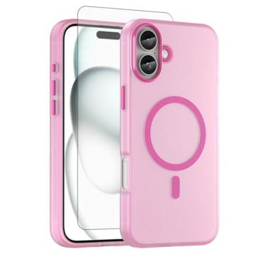Imagem de Asuwish Capa de celular para iPhone 16 Plus de 6,7 polegadas, compatível com Magsafe Magnetic, protetor de tela de vidro temperado, traseira fosca translúcida à prova de choque i Phone16 16+ i16 +