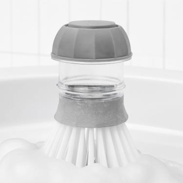Imagem de Escova Limpeza Com Dispenser Detergente Cozinha Esponja Limpa Panela