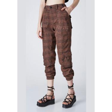 Imagem de Calça Jeans La'Oase Jogger Xadrez Sara Feminino-Feminino