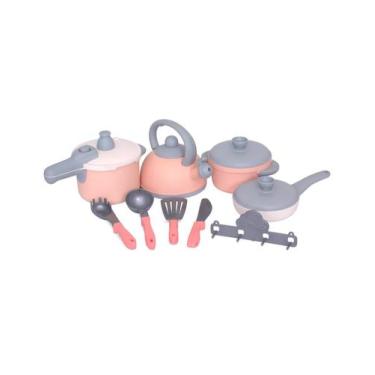Imagem de Kit de Panelas Cozinha e Utensílios Brinquedo Menina Cozinha Infantil 