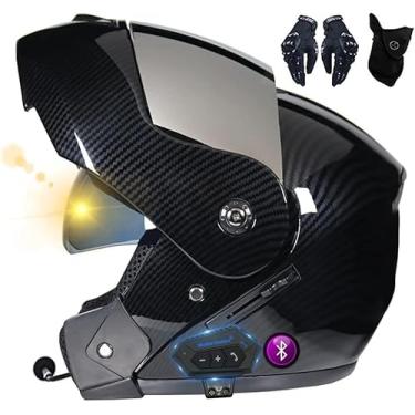 Imagem de Capacete De Motocicleta Modular Bluetooth Flip Up Front, Aprovado Pela Ece, Com Viseiras Duplas Embutidas, Design Leve, Adequado Para Homens Adultos E Mulheres, C3, L