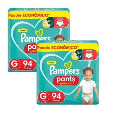 Imagem de Kit 2 Fraldas Pampers Confort Pants Ajuste Total Max G 94 Unidades