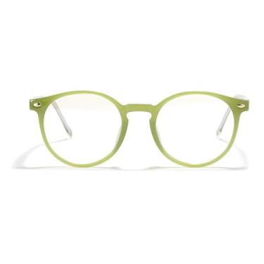 Imagem de HCPIHF Lentes de armação de óculos redondas Blue-ray para mulheres e homens (verde)