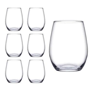 Imagem de kit 6 Copos Vidro Transparente Redondo 450ml Amber Pasabahçe