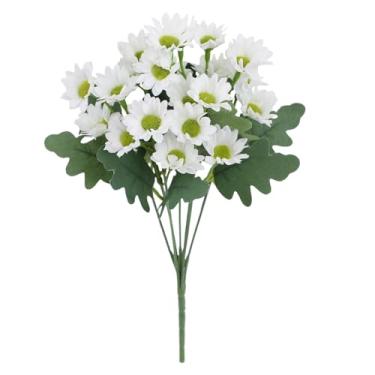 Imagem de Flores Artificiais | Decorações Verdes Artificiais de Flores de Camomila | Adereços Para Fotos de Jardim na Janela Banheiro Casamento Escritório Festa Caminho Quintal