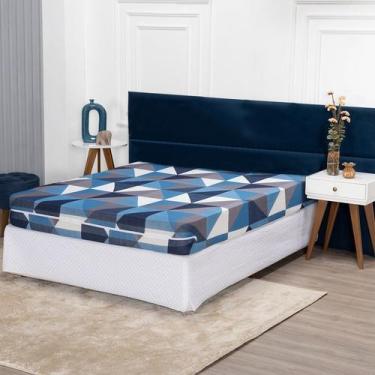 Imagem de Capa de Colchão Casal 25cm com Zíper Protetor de Malha Estampada 1 Peç