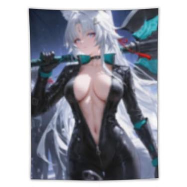 Imagem de LIEGBMEU Tapeçaria de biquíni sexy anime menina 152.4 cm x 203.2 cm interior exterior parede colcha arte decoração de tapeçaria caprichosa, AF324
