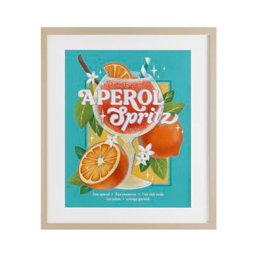 Imagem de Stupell Industries Impressão Emoldurada Refrescante Retro Aperol & Recipe Birch Under Glass Design por Courtney Morgenstern, 40,6 x 33,5 cm
