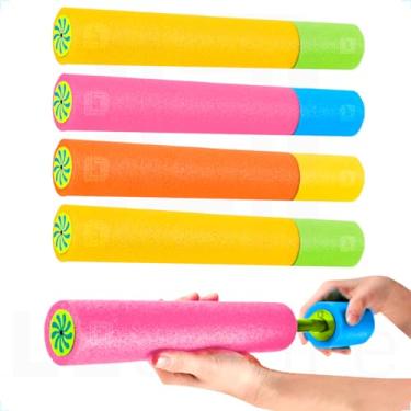 Imagem de Kit 5 Lança-Água 35cm Lançador de água Arminha De Água - Brinquedo Tubular para Piscina - Super Jato d'Água