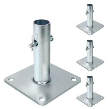 Imagem de Placas de base de andaimes com pinos, base de andaime reforçada JUKFITA , pacote com 4 acessórios de andaimes galvanizados para andaimes de padeiro