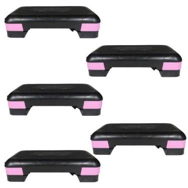 Imagem de  Kit 5 Step 50cm X 28cm X 13cm Ajustável Para Exercícios - TF Injetado