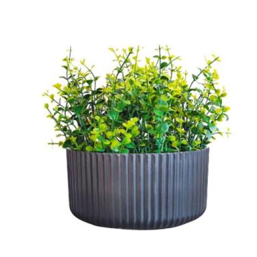 Imagem de Arranjo No Vaso Preto Flores Verdinho Verde Permanente - La Caza Store