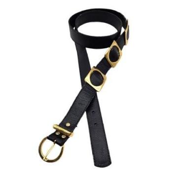 Imagem de Cinto feminino plus size couro qualidade MA700 - Barão do Couro, Preto