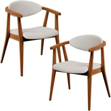 Imagem de Kit 02 Poltronas Decorativas Para Sala de Estar Cecília L02 Linho Cham