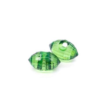 Imagem de Botão Oval Facetado Acrílico Verde Transparente 10x15mm 50pçs 40g - Ma