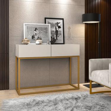 Imagem de Aparador Buffet Hall De Entrada Luxo Eros 02 Gavetas 90cm Off