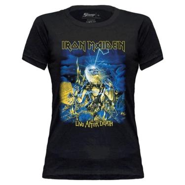 Imagem de Camiseta Stamp Baby Look de Banda Iron Maiden em Algodão Gola Redonda Oficial-Feminino