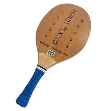 Imagem de Raquete Beach Sakis Tennis de Madeira, Bege, ST