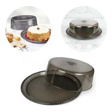 Imagem de Porta Bolo Acrílico Cristal Para Doces e Bolos e Tortas | Linha Luxo Redondo 33cm ø Com Tampa Resistente e Elegante Para Mesa Posta, Boleira para café da manhã