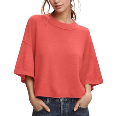 Imagem de Suéter ZDC feminino de manga 3/4, cortado, laranja, verão