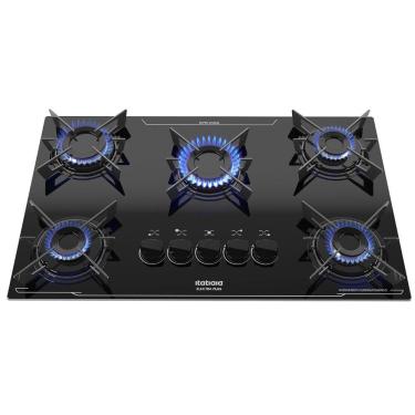 Imagem de Cooktop Itatiaia Electra Plus 5 Bocas Mesa Vidro Preto Bivolt
