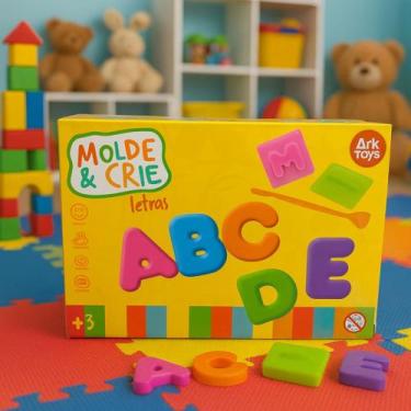 Imagem de Kit Brinquedo Educativo Molde e Crie Letras e Números Infantil Ark Toy