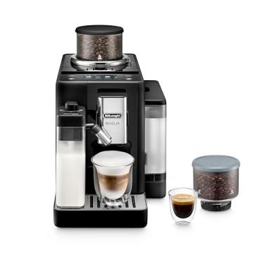 Imagem de De'Longhi Máquina de café expresso automática Rivelia com moedor e espumador de leite, cafeteira multifuncional, café quente e gelado, cappuccino, sistema de troca de feijão, moedor