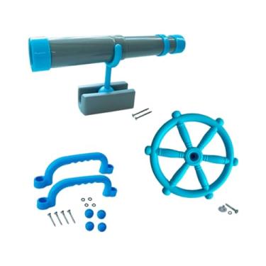 Imagem de menolana Conjunto de acessórios para playground infantil Conjunto de equipamentos para playground com alça para meninos e meninas Brinquedos de faz de conta, Cinza Azulado